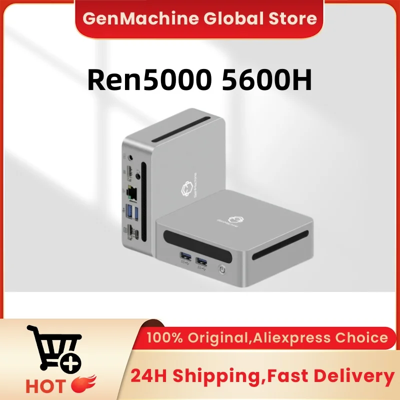  GenMachine Mini PC AMD Ryzen 5 5600H Windows 11 DDR4 16GB RAM 256GB ROM WiFi6  Gaming Pc Diy Gaming Computer 6 Core 12 Thread