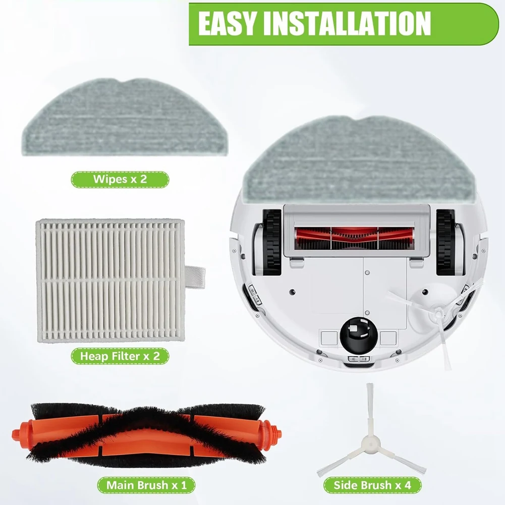 11 Uds para Robot aspirador E10 E12 B112 accesorios de vacío Cepillo Lateral principal filtro HEPA paño de mopa primario