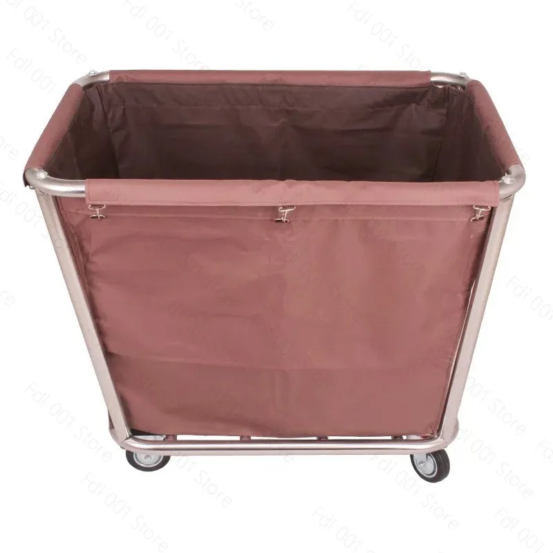 Detachable Linen Trolley Stainless Steel Laundry Cart with Silent Wheels for Hotel Housekeeping Dirty Linen Collection