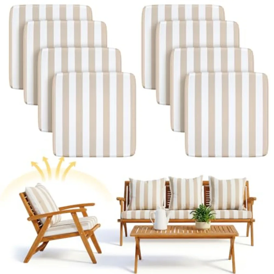 

8 чехлов для уличных стульев, устойчивых к УФ-излучению, нескользящих, водонепроницаемых, для садовой мебели