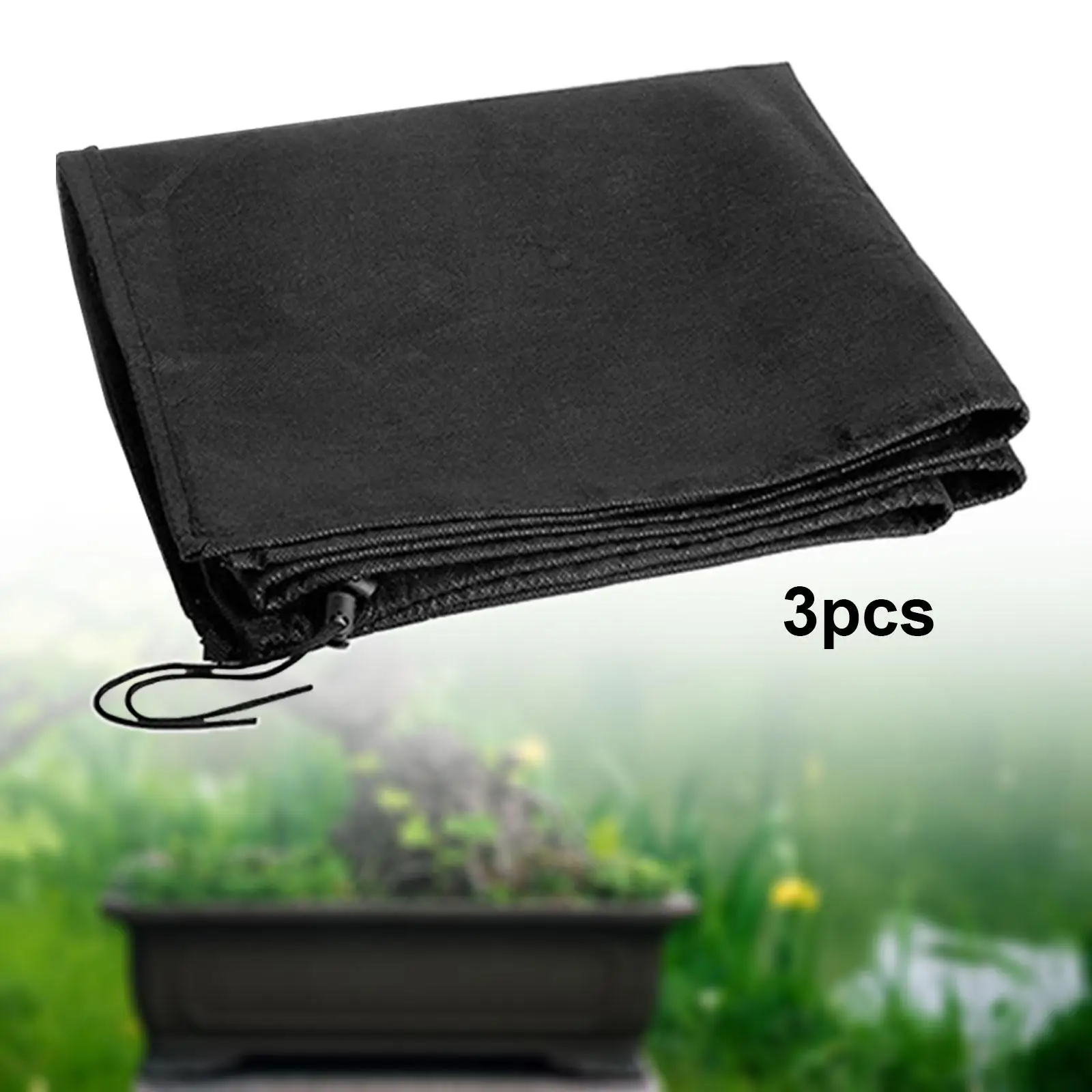 

3x City Pickers Replacement Covers Easy to Store Black Flower Pot Box Cover for Garden Mulch Lightweight Planter Box Covers