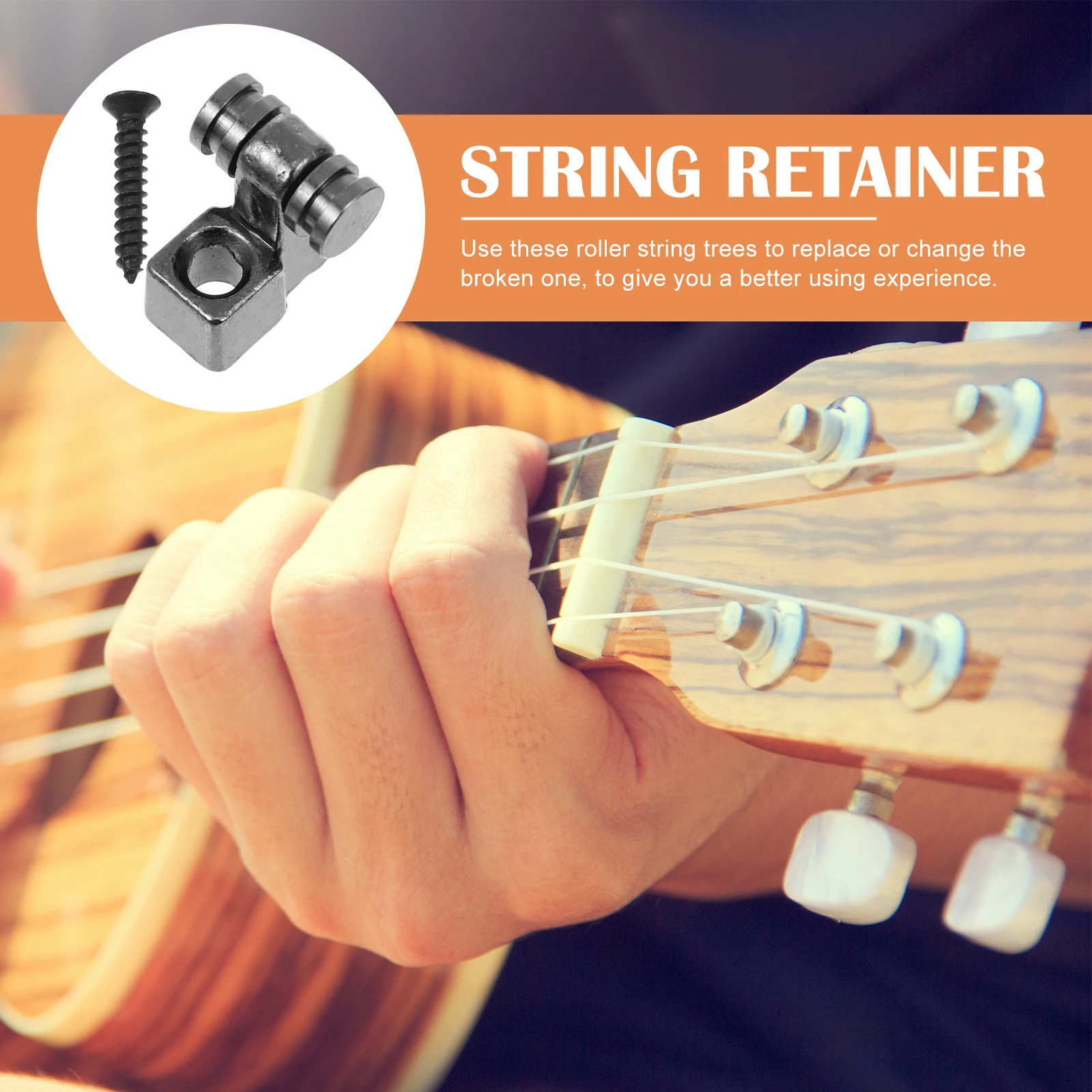 

Guitar Strings Retainer Metal Parts Accessories Guides Roller String Trees for Electric Guitar Replacement Long Term Use