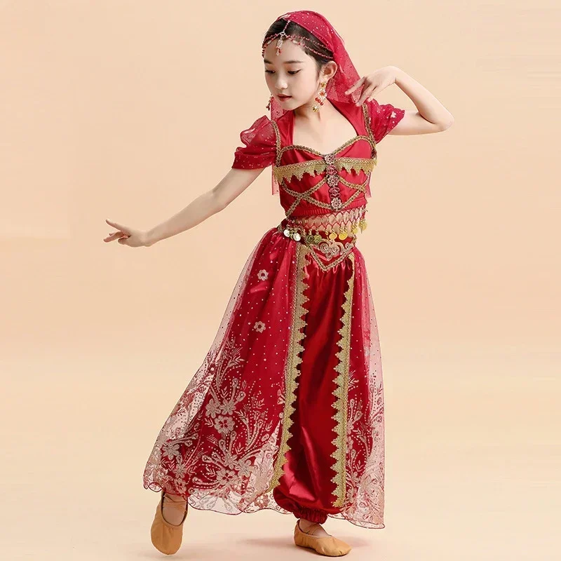 Children's belly dance India princess costume Indian dance Sari girl performance costume