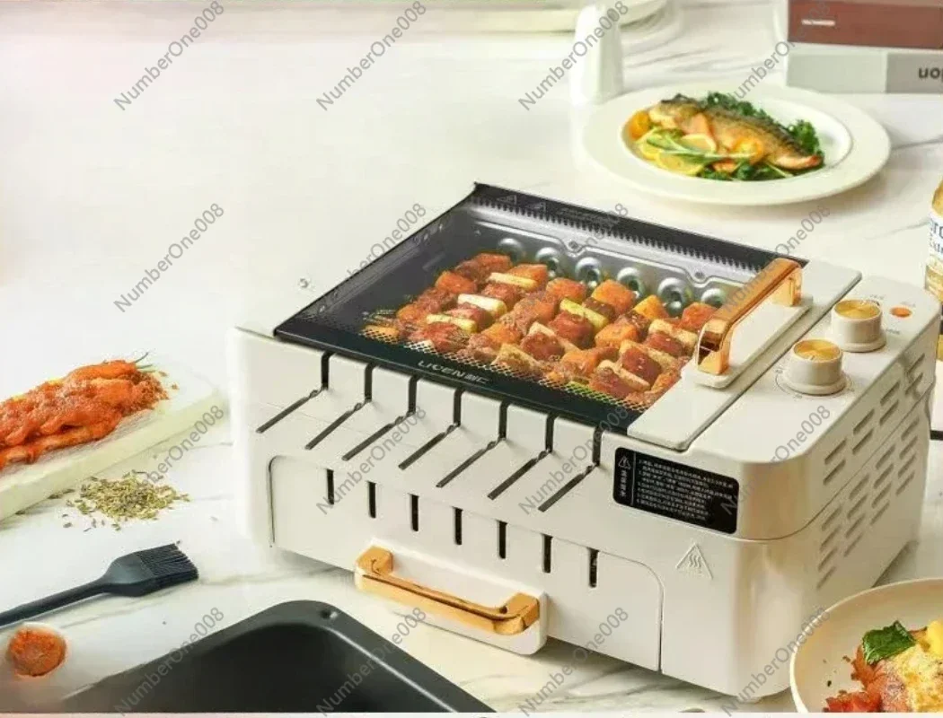 Skewer Barbecue Grill Home Automatic Rotating Multifunctional Indoor Electric Grill Light Smoke Barbecue Machine G-26