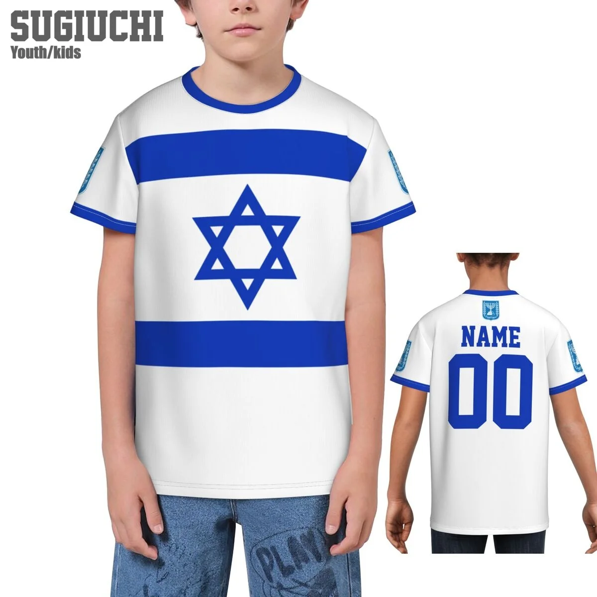 Custom Name Number Israel Flag Emblem 3D T-shirts For Kids Youth Boy/Girl Tees jersey Soccer Football Fans Gift T shirt