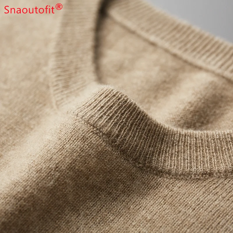 Soft Comfortable Pure Cashmere Sweater Men\'s O-Neck Business Casual Jumper 2023 Spring Autumn Basic Cashmere Knit Base Sweater