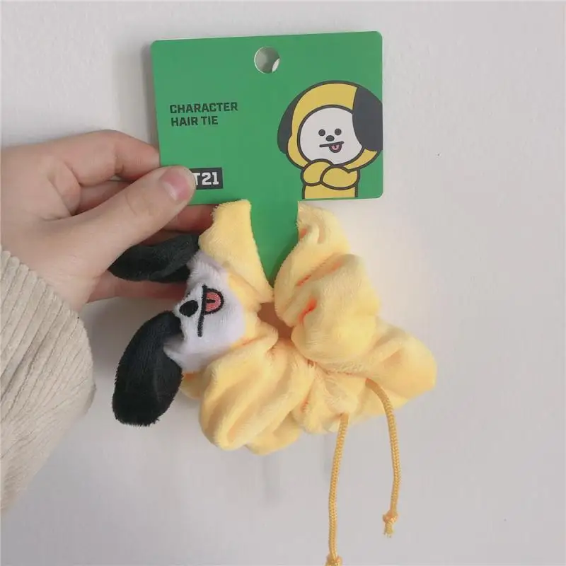 Anime Cartoon Bt21 Plush Hair Rope for Girls Korean Version of Ponytail Hair Rope for Girls High Elastic Rubber Band Gift Girl