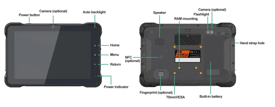 For 10 Inch Rugged IP67 Android MDT Tablet Built in NFC WIFI BT 4G GPS CAN Bus for Agriculture Farming Systems