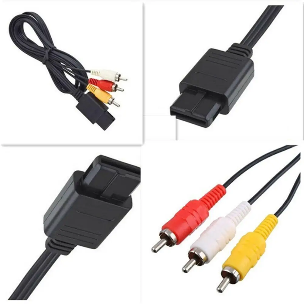 1.8 متر لنينتندو 64 N64 الصوت التلفزيون فيديو الحبل كابل AV إلى RCA ل سوبر نينتندو GameCube N64 SNES لعبة مكعب الملحقات