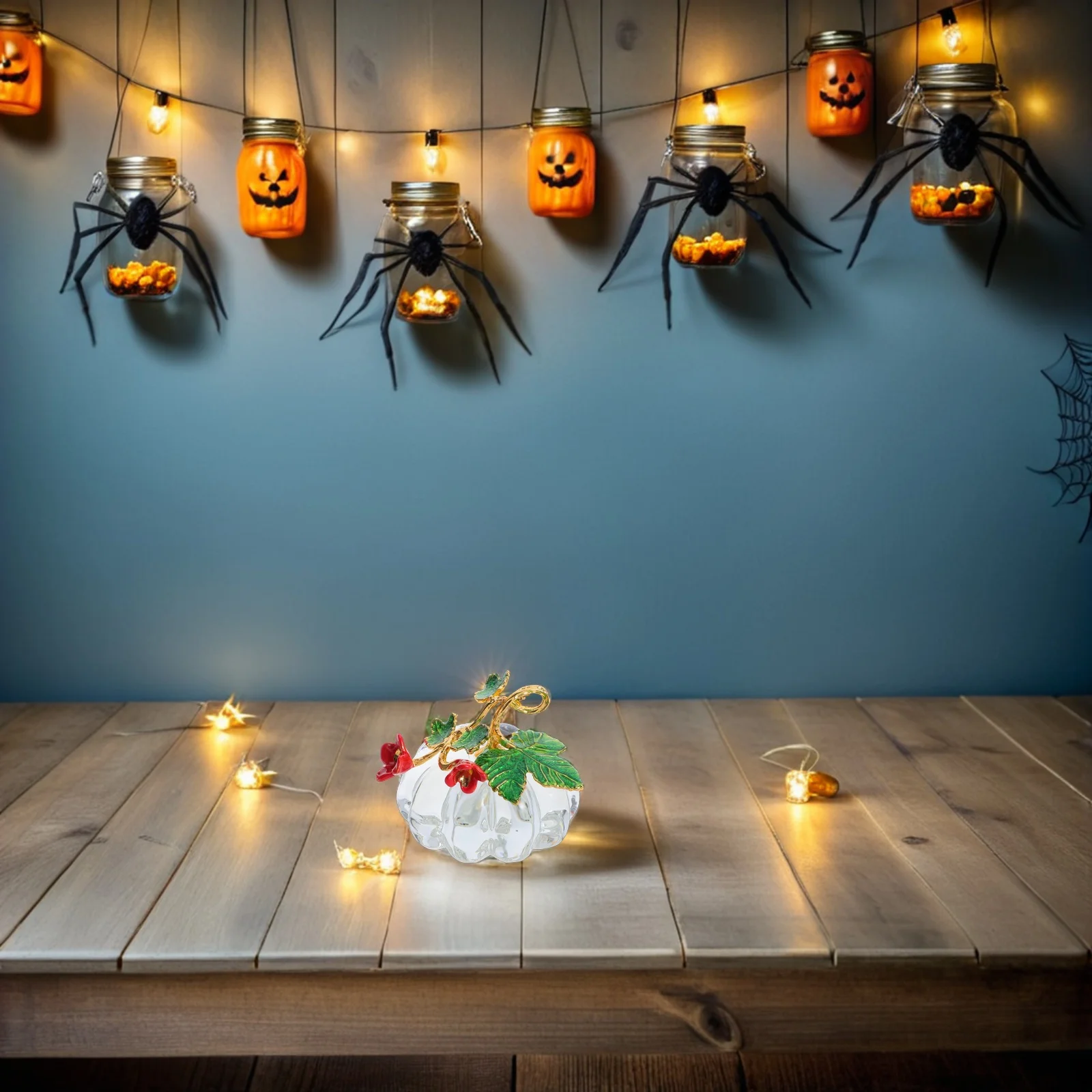 

Mini Crystal Pumpkin Glass Decor Fall Harvest Thanksgiving Indoor Table Seasonal Ornament Pumpkins Decor Crystal Figurine