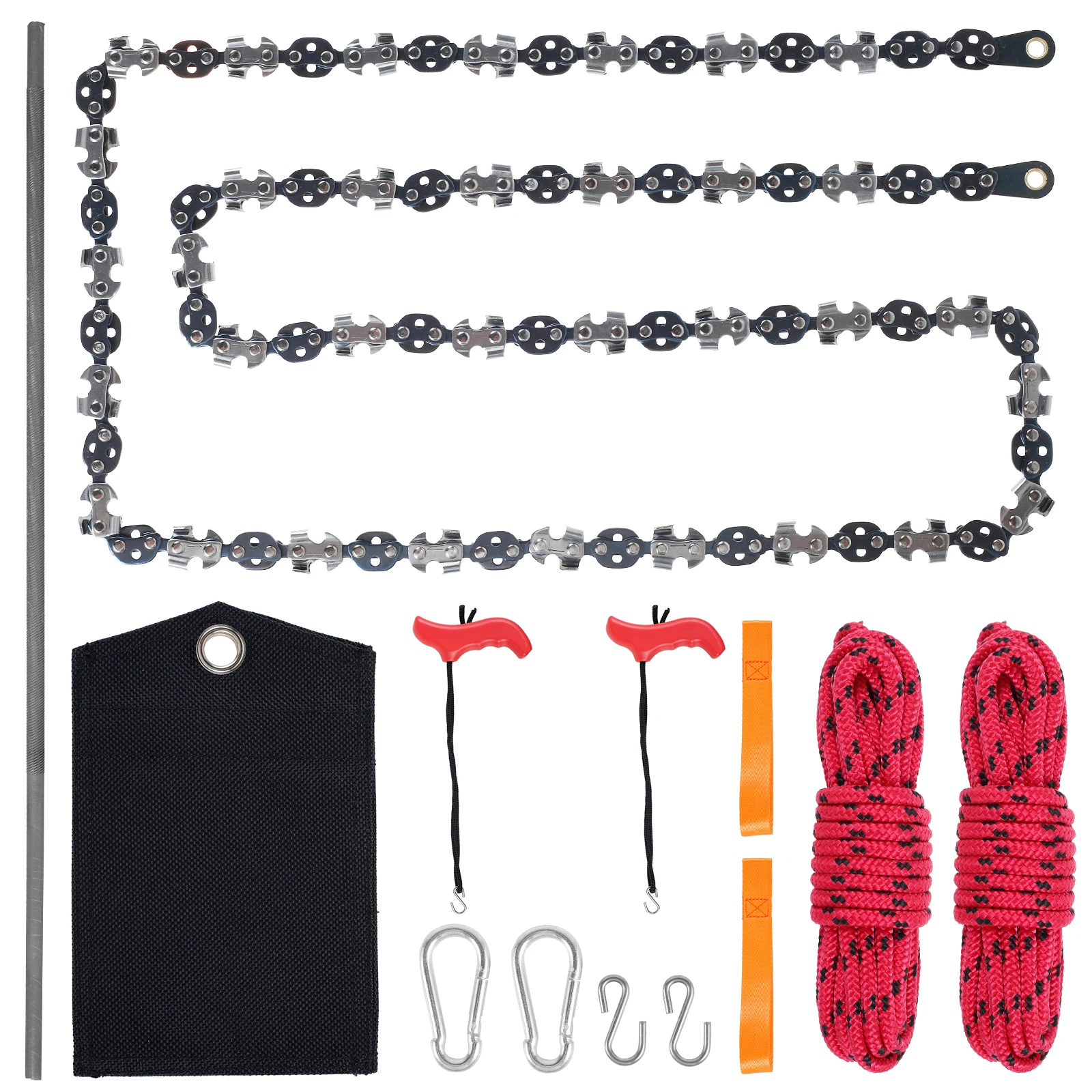 53Inch Outdoor Zipper Saw Set Sharp Hand Rope Tree Limb Chain Saw Efficient Both Sides Teeth Blades Folding Pocket Rope Chainsaw
