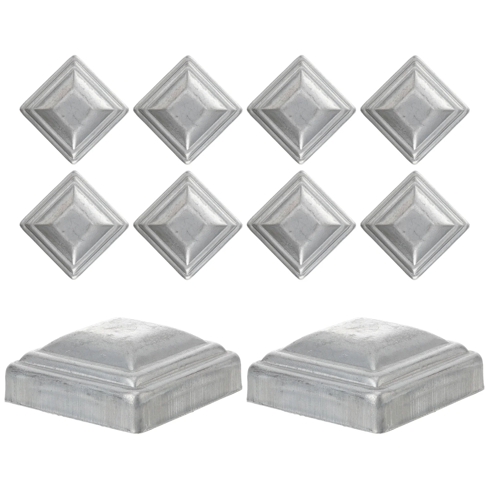 10 قطعة غطاء آخر المجلفن دائم السلس حافة سياج آخر غطاء النمط الحديث ديكور خارجي سياج قبعات القطب يغطي لأعمدة معدنية #2