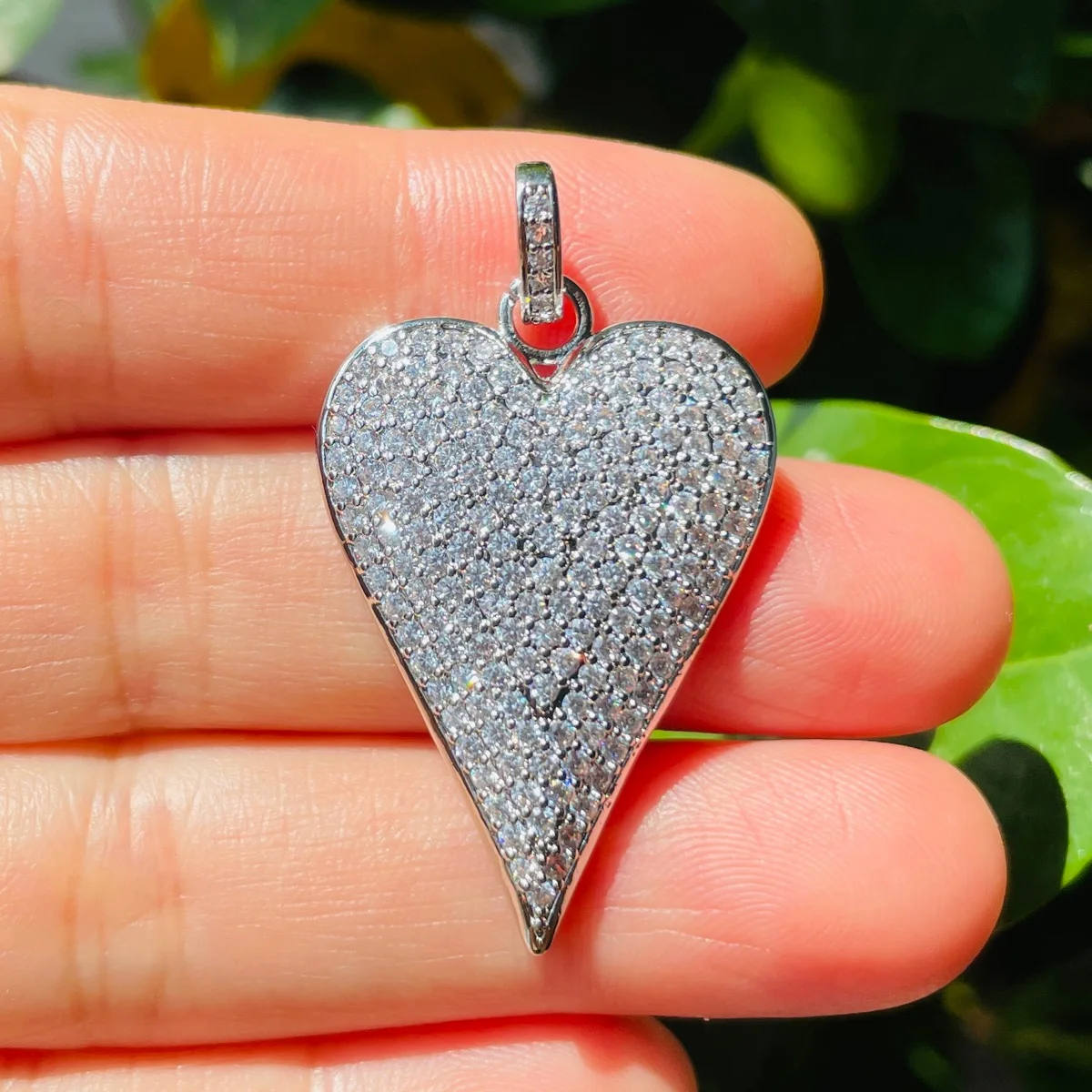 5pcs Micro Pave Heart Charms Bling Exquisite Gold-Plated Pendants for Women Necklace Bracelet Jewelry Making Accessory Wholesale