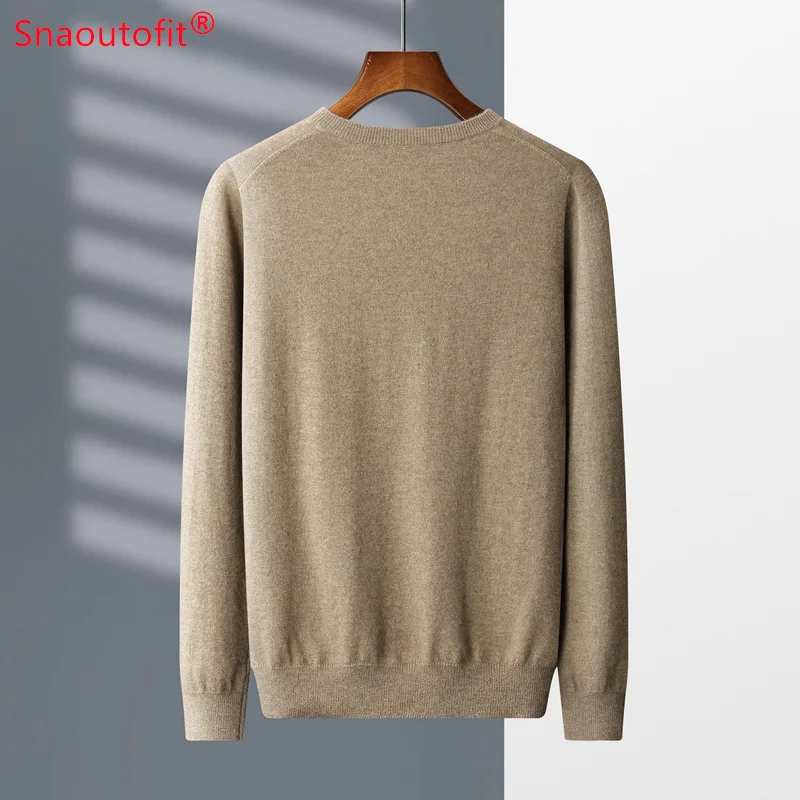 Soft Comfortable Pure Cashmere Sweater Men\'s O-Neck Business Casual Jumper 2023 Spring Autumn Basic Cashmere Knit Base Sweater