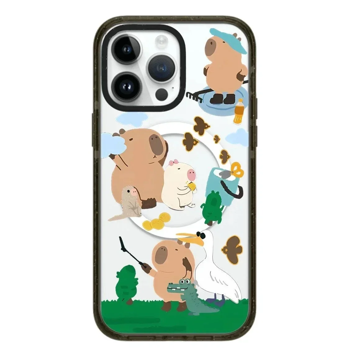 Magsafe Acrylic Cartoon Capybara Phone Case Cover for iPhone 11 12 13 14 15 Pro Max Case for iPhone 15 ProMax