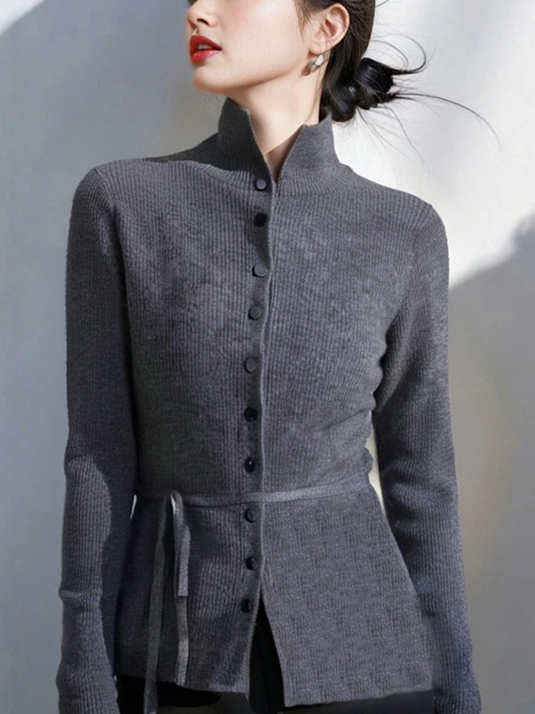 

Ele Soft Comfortable Korean Sle Knitted Open Cardigan Slimming Base irt Top Single Button Autumn 2026 Faion Trend