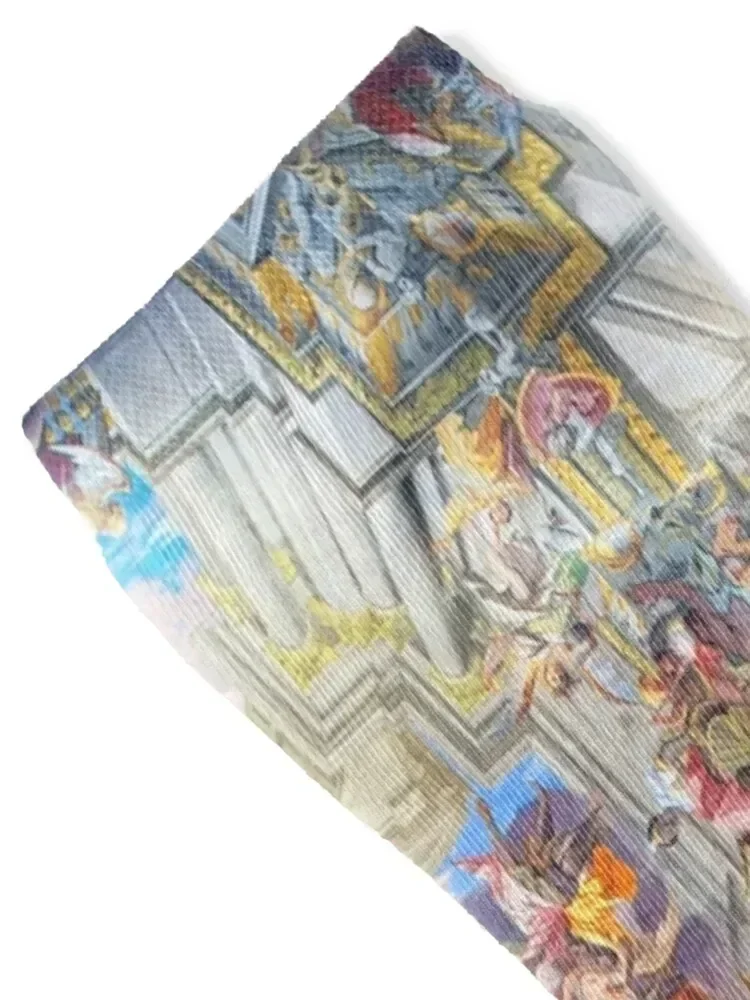 Baroque Pastel Ceiling Magic Socks floor soccer anti-slip essential Hiking boots Socks Woman Men's