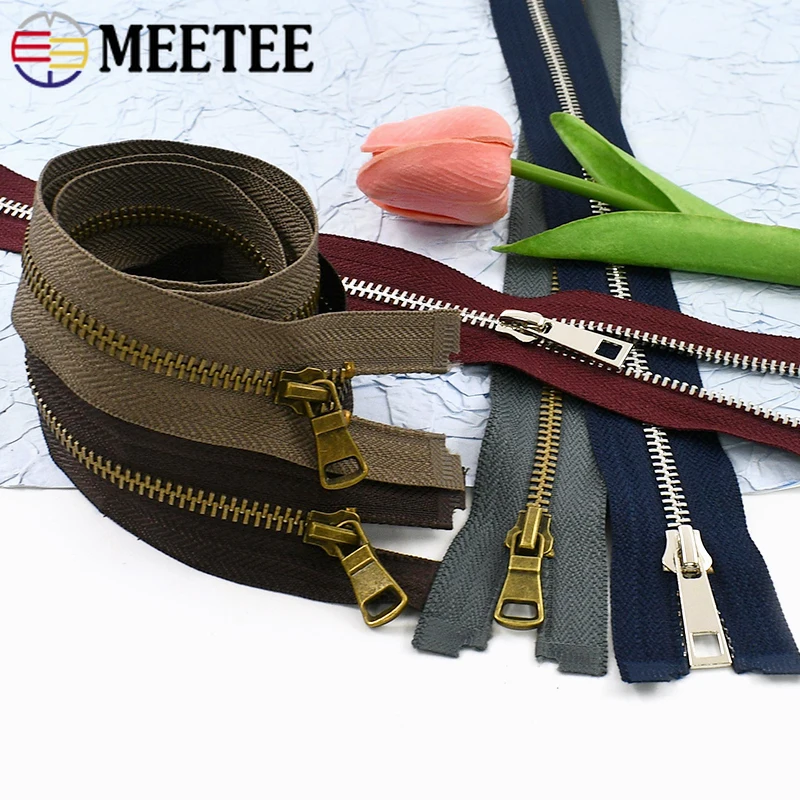 

10/20Pcs 5# 40-80cm Open-End Zippers Metal Zipper Jacket Shoes Closure Zips Backpack Replace Zip Repair Kits Sewing Accessories