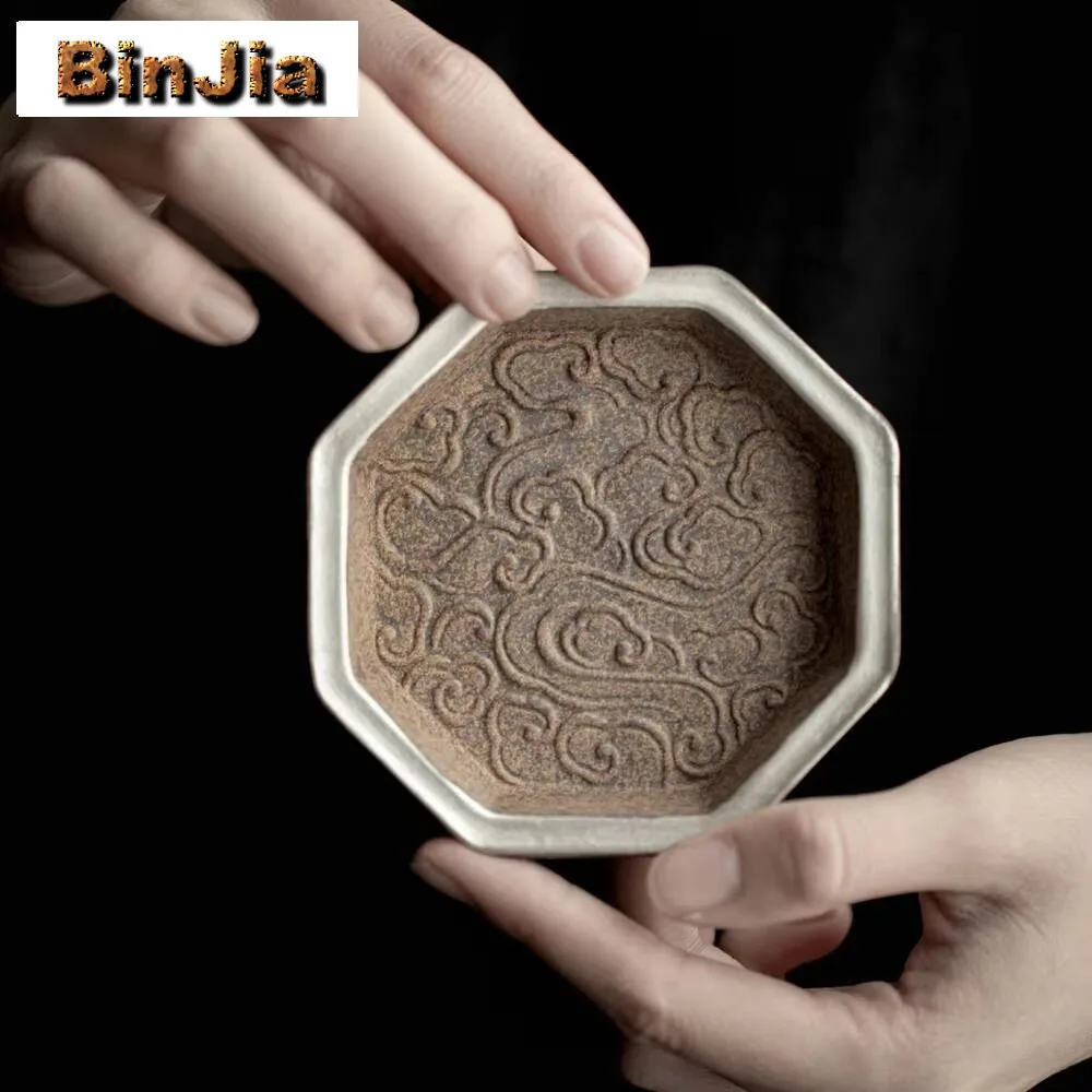 

2 шт./лот, японская посуда для чая из старого камня, керамическая креативная позолоченная чашка Sier, рельефная тарелка с фруктами и орехами, домашний чайный сервиз Dim Sum