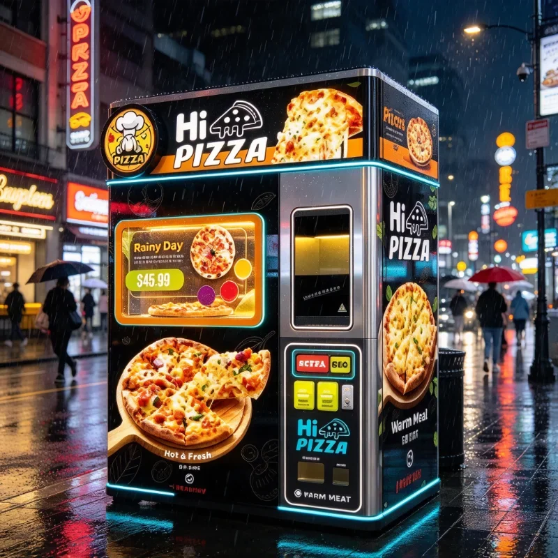 2026 New Self Service Pizza Vending Kiosk Fully Automatic AI Controlled Hot Fresh Pizza Maker Touch Screen Commercial Custom