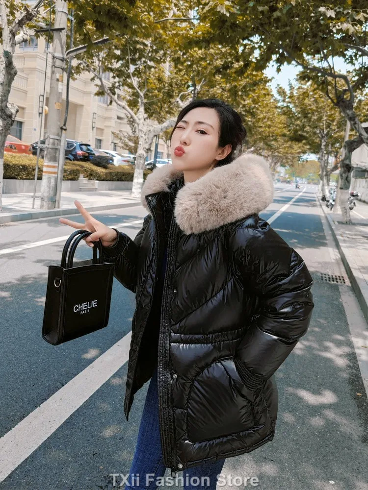 Big Luxury Real Fox Fur Collar 2023 Women Winter Down Jacket 90% Duck Down Coat Puffer Feather Female Warm Parka Snow Outwear