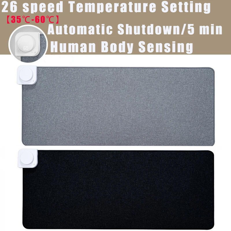 Electric Heat Mouse Pad Table Mat 26Speed Temperature Display Heating Keep Warm Hand Blanket for Office Computer Desk Keyboard