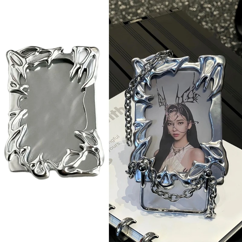 Original Silvery Photo Card Holders Electroplate Plasitic Frame Photo Binder Idol Photocard Holders