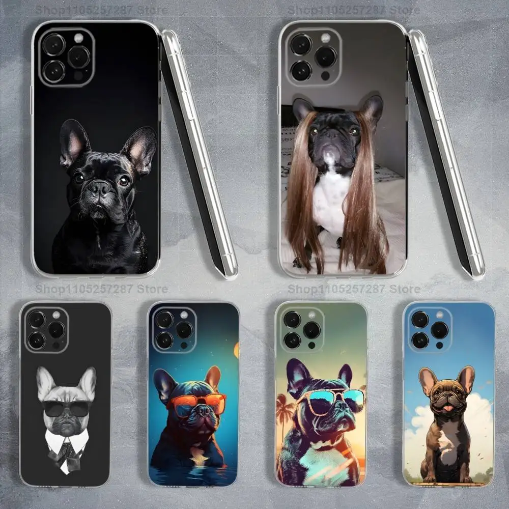 

Animal French Bulldog Dog Case For iPhone 17,11,12,13,16,14,15,Pro,Max,Plus,X,XS,XR,SE,Mini Transparent Soft Silicone