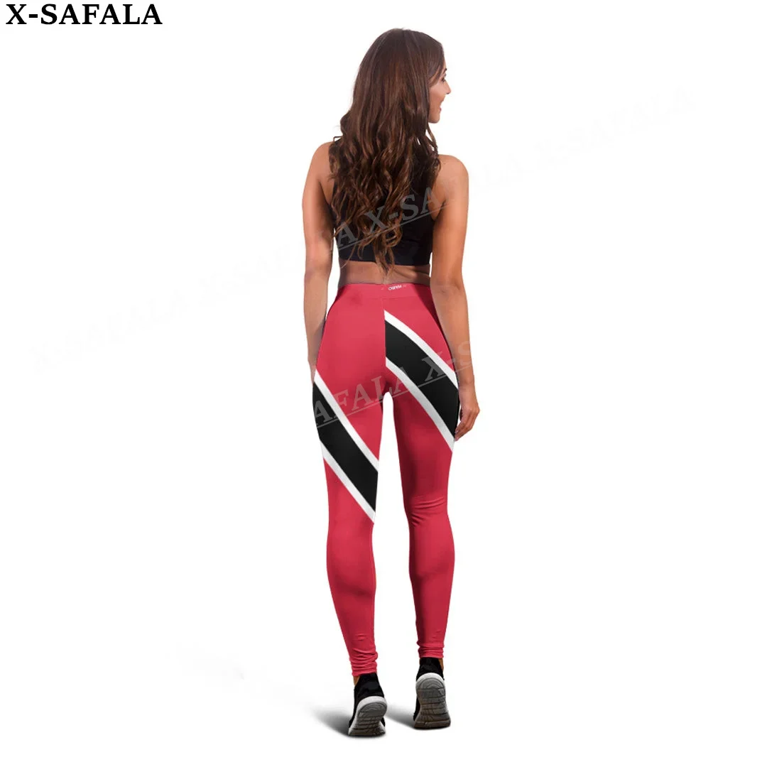 Trinidad and Tobago Coat Of Arms Country Leggings 3D Print Women Yoga Girl Stretch GYM Slim High Waist Legging Summer Sports-1