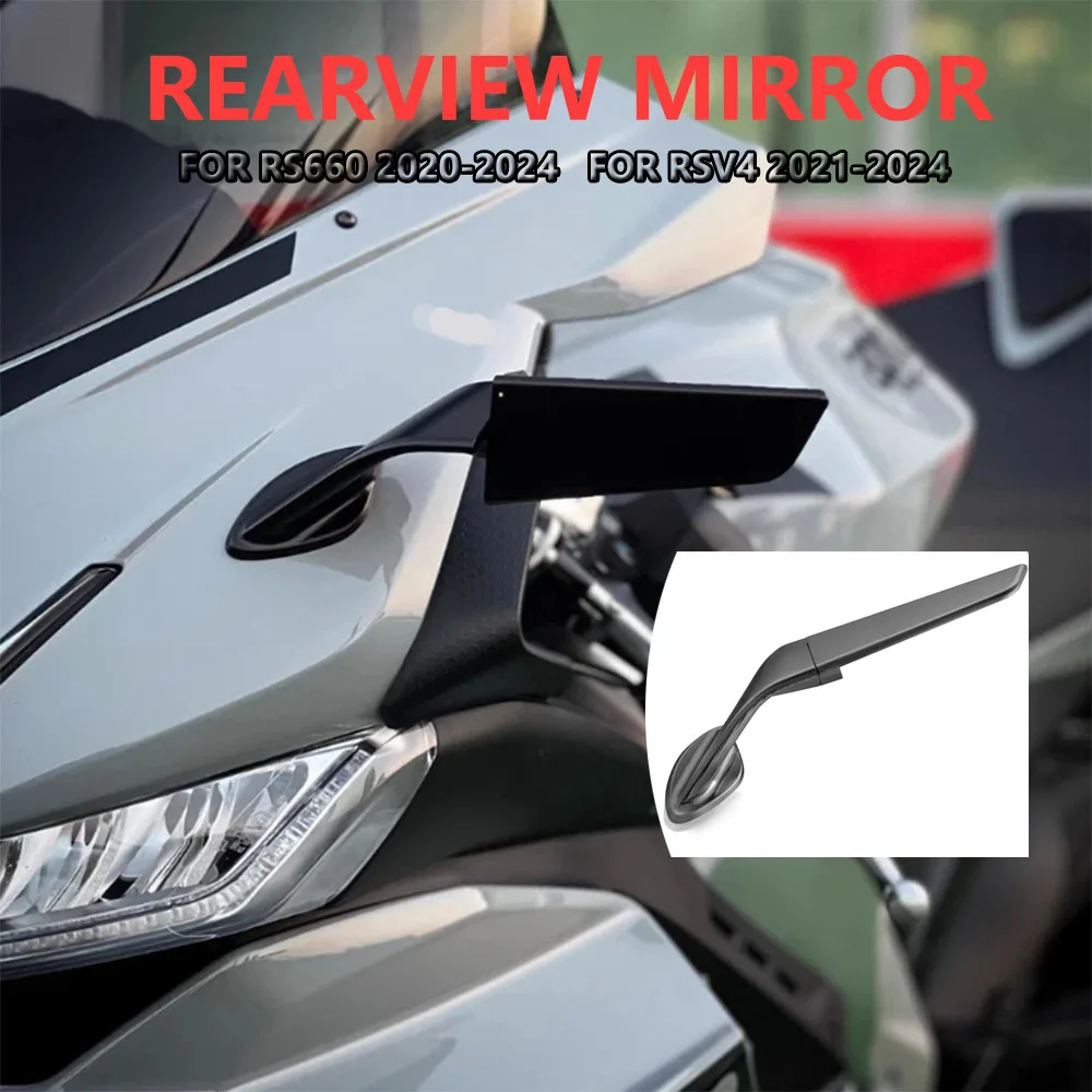 

RS660 Rearview Mirror For Aprilia RSV4 RS660 2020-2025 2024 2023 NewStealth Sport Winglet Mirror Kits Adjustable Stealth Mirrors