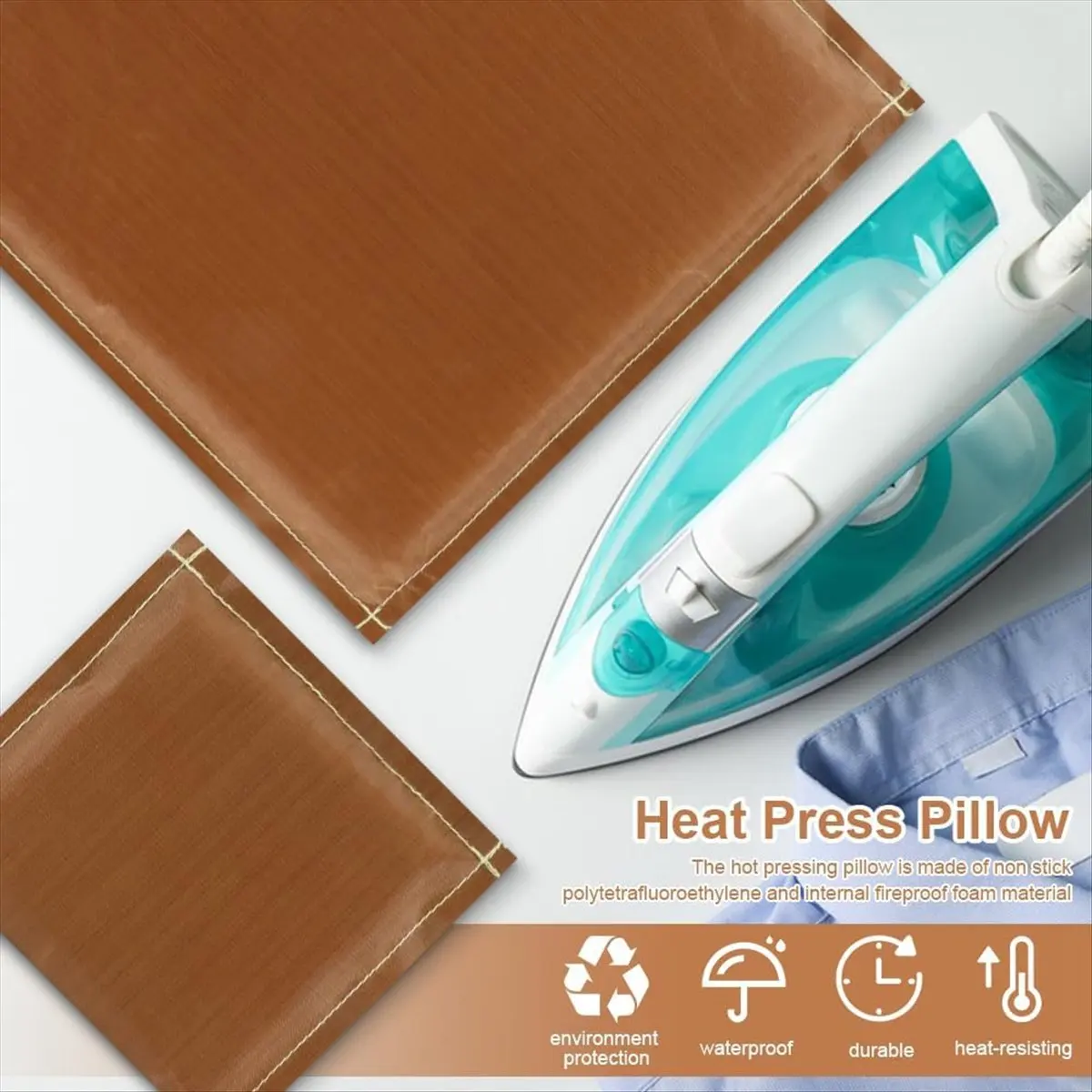 A75K Heat Press 9 Pcs in 1 Set, 4 Sizes Heat Pressing Transfer Pillow and 5pcs T-Shirt Ruler Guide for Vinyl DIY