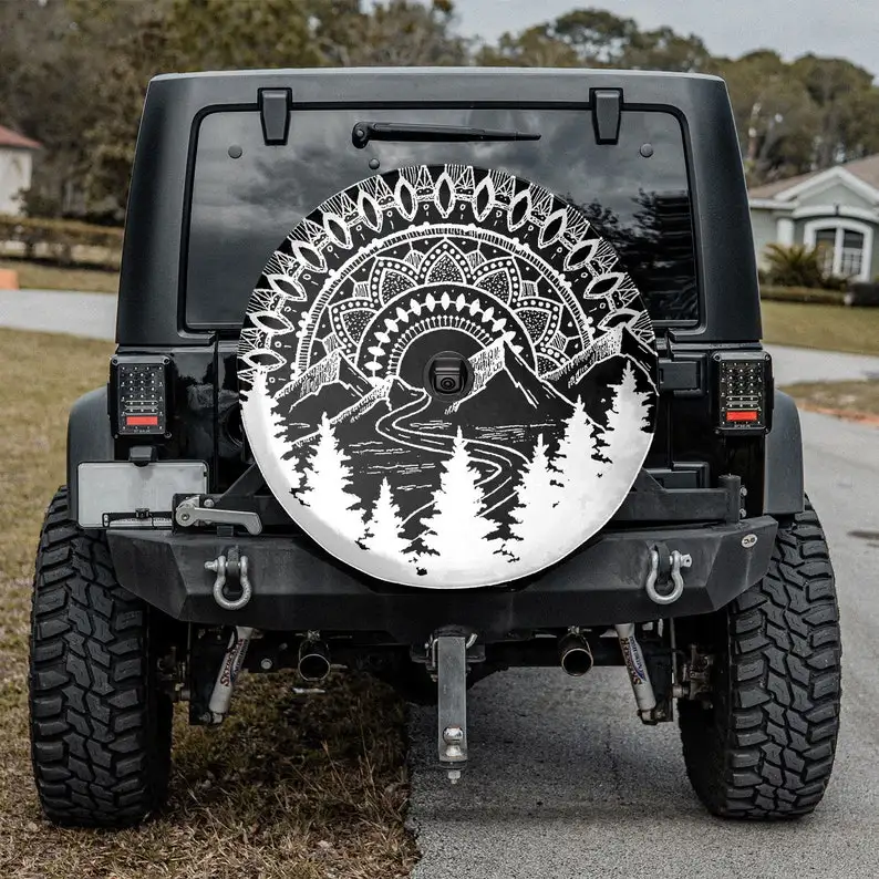 

Mandala Mountain Camper Truck, Gift For Car Lover, Father's Day Gift, Personalized Spare Tire Cover, Gift For Car Lover