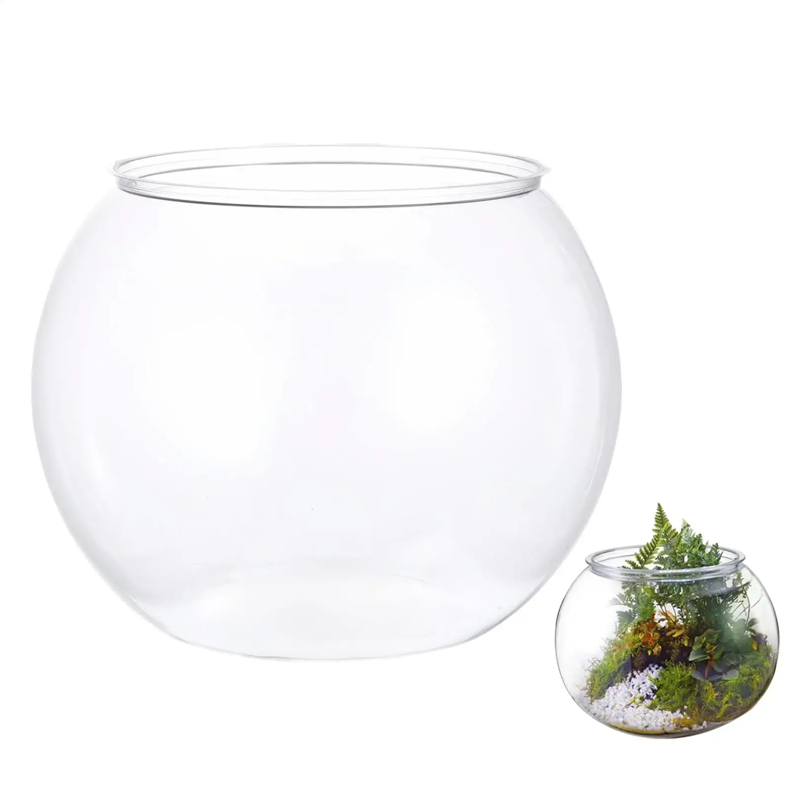 Mini Fish Bowl Decorative Aquarium Desktop Clear Landscape Fish Tank Bubble Planter Bowl For Table Centerpiece Party Decor