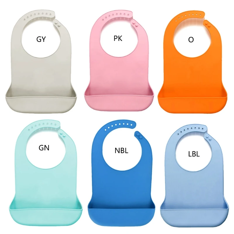 

Adult Waterproof Silicone Saliva Towel Aprons Bibs Mealtime Cloth Protector Drop Shipping