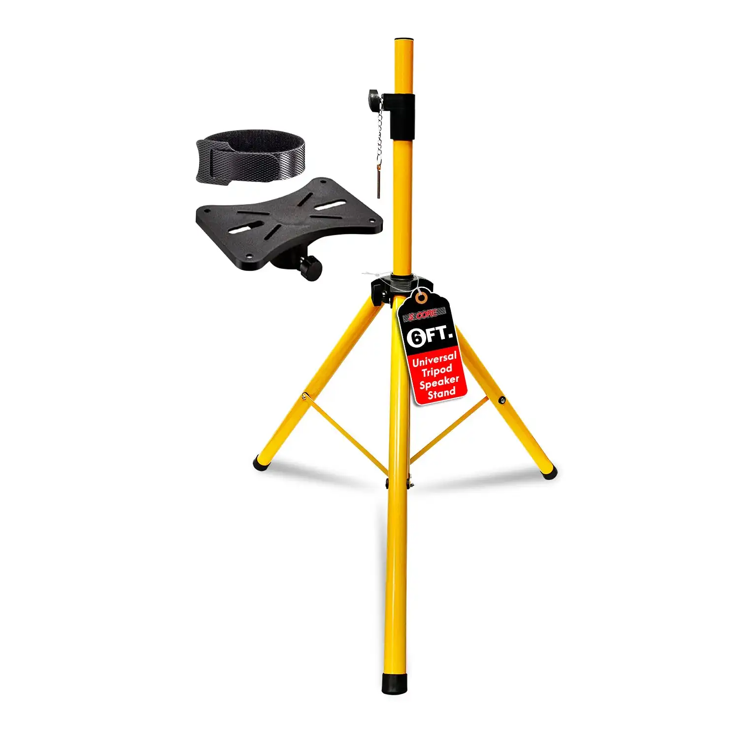 5 Core Speaker Stand Tripod Tall Adjustable 72 Inch DJ Studio Monitor Stands Pole Mount SS ECO 1PK YLW WoB