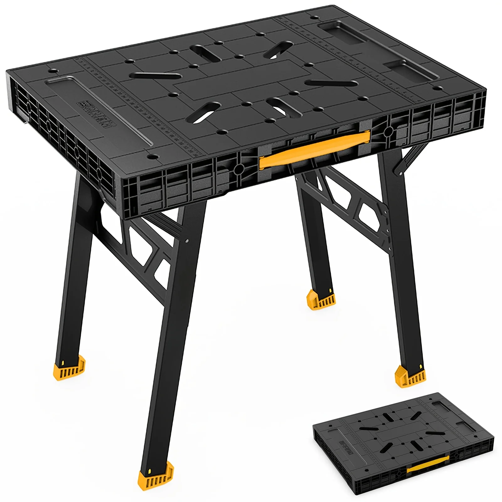 Klappbare Werkbank, Tragbare Arbeitsfläche, Holzbearbeitungstisch, 450 kg Tragfähigkeit, Faltbar und Multifunktional, Perfekt für Reparaturen