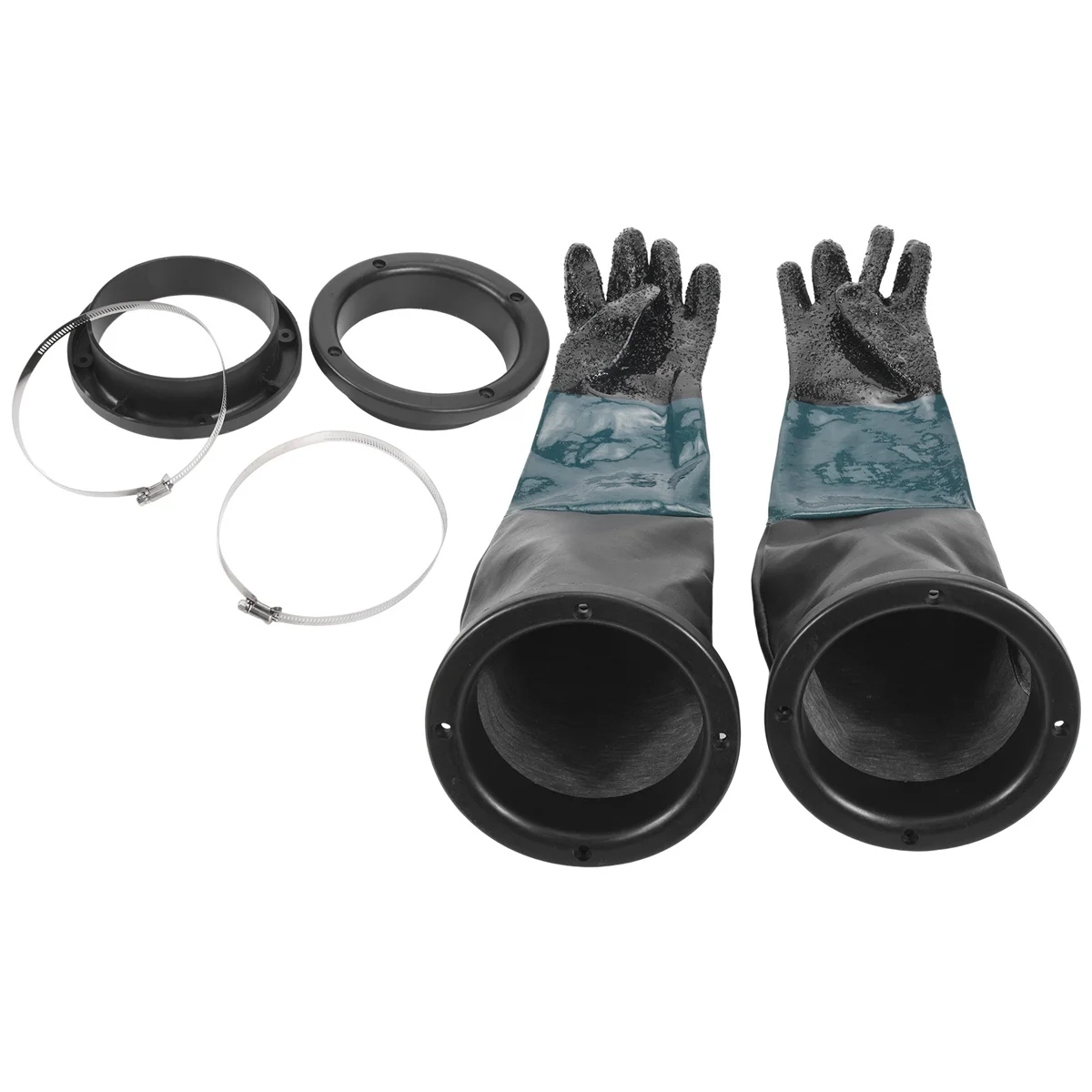 Sandblasting Gloves SandBlaster Parts 60cm with O Rings for Sandblast Cabinet