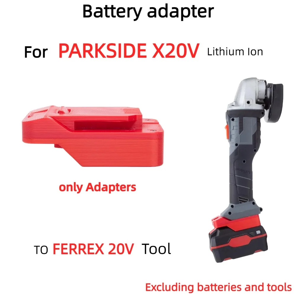 

Адаптер для аккумулятора PARKSIDE X20V, преобразователь литиевых батарей в FERREX 20V, бесщеточные аккумуляторные инструменты (только адаптер)