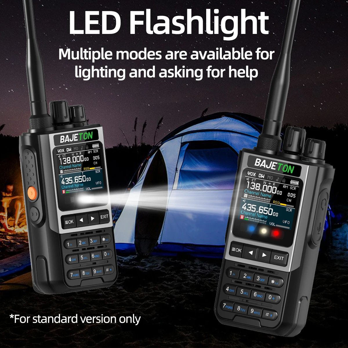 BAJETON BJ8200無線機 長距離ワイヤレス Bluetoothプログラミング Type-c フラッシュライト ノイズリダクション CB SW AM アマチュア無線機