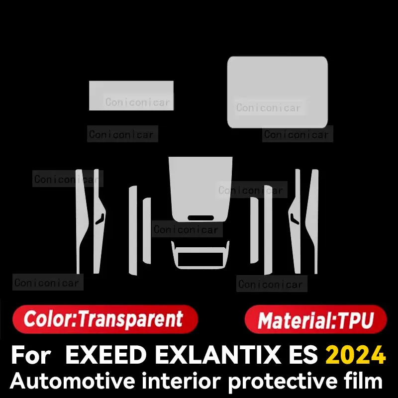 For EXEED EXLANTIX ES 2024 Car Gearbox Panel Film Dashboard Protective Sticker Interior Screen Anti-Scratch Film Accessories