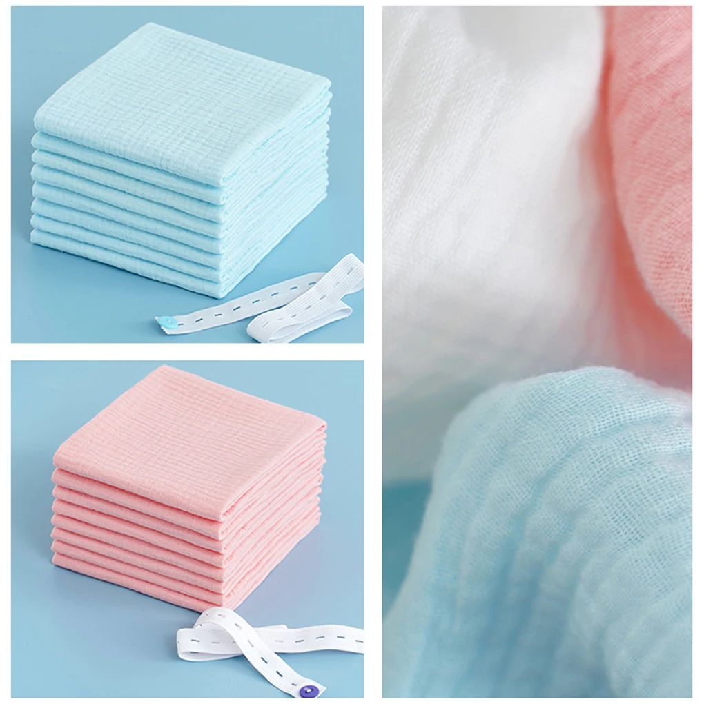 100% Cotton Baby Gauze Diapers For Newborn Baby Nappy Changing Washable Reusable Double Layer Soft Baby Towels 43x45cm 10PCS