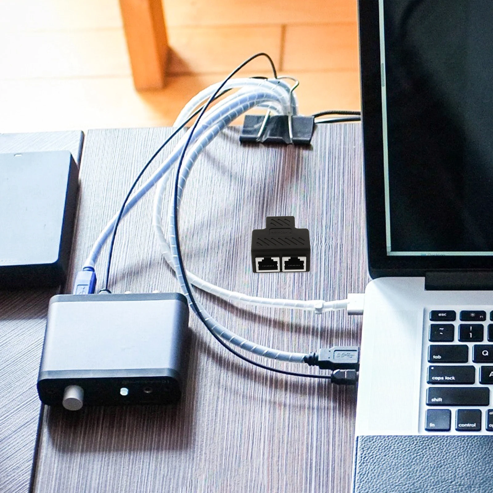 

1 To 2 Ethernet Splitter 3-Way Network Cable Connector High Speed Adapter For Internet Extension Home Office Use