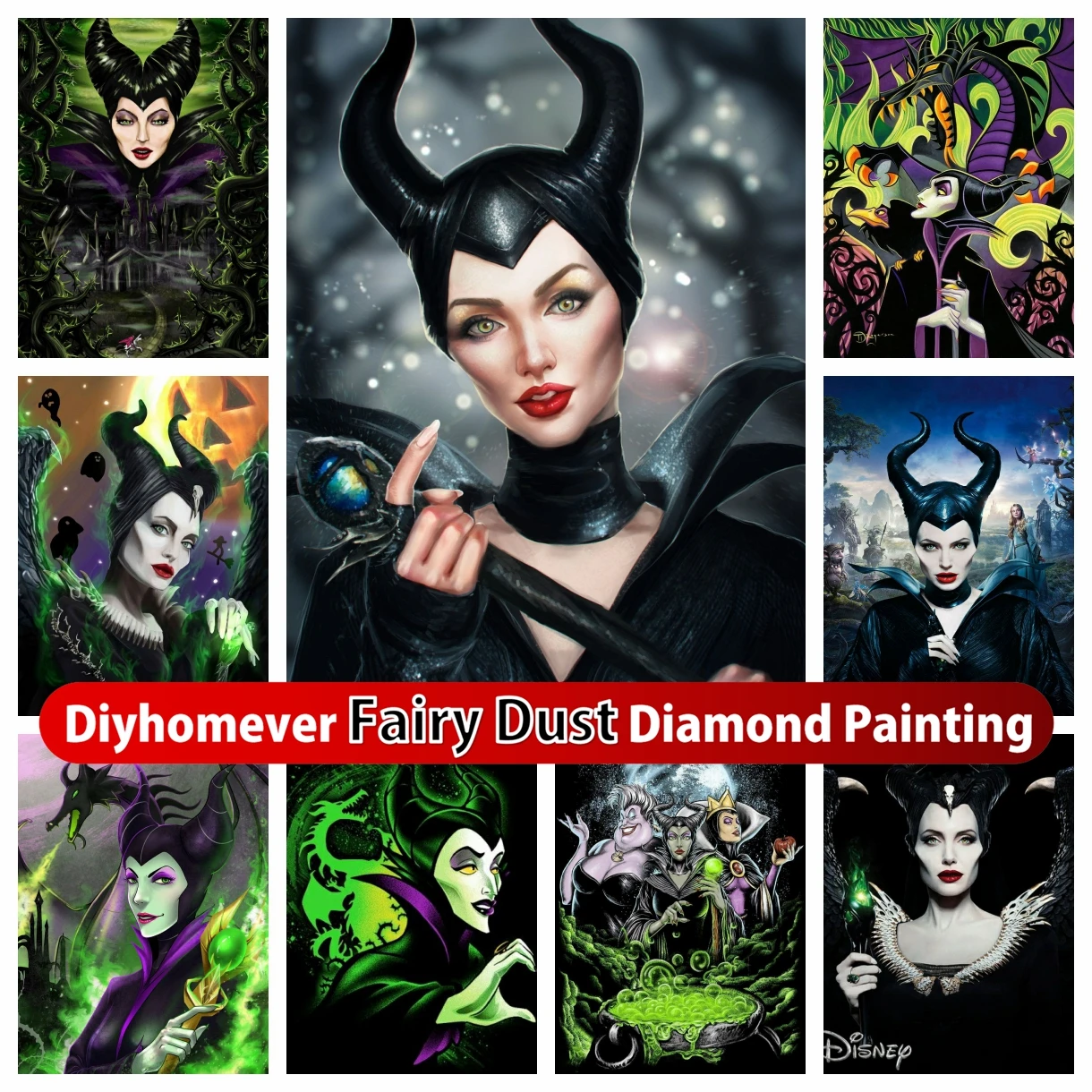 Maleficent 5D Diamond Painting Disney Cartoon Cross Stitch Kits Embroidery Handicraft Mosaic Picture of Rhinestones Home Decor