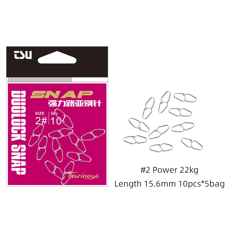 TSURINOYA 50st # 0 # 1 # 2 roestvrijstalen visconnector Snelle Clip Lock Snap Swivel Solid Rings Veiligheidssnaps Vishaakgereedschap