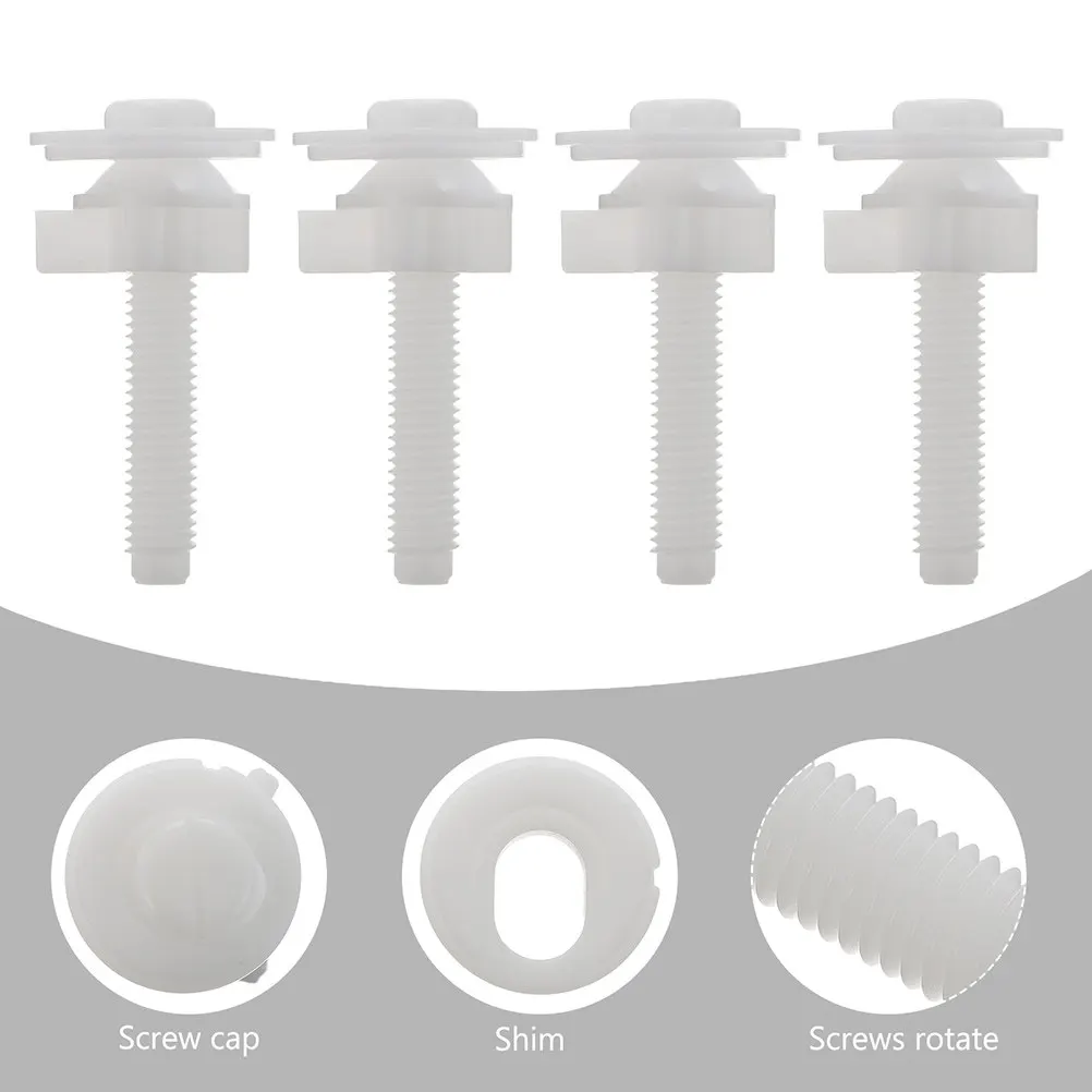 2Pcs Toilet Seat Covers Screws Replacement Strong Plastic Fixing Hardware for Bathroom Lid Mounts Long Term Use Fasteners