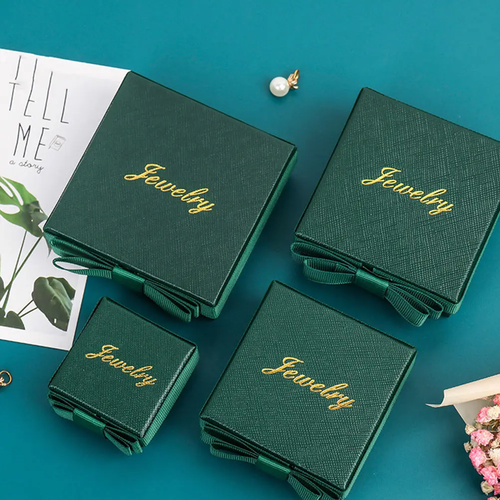 

4pcs Vintage Jewelry Box High-Grade Storage Holder For Ring Necklace Earrings Special Paper Material Durable Compact Light