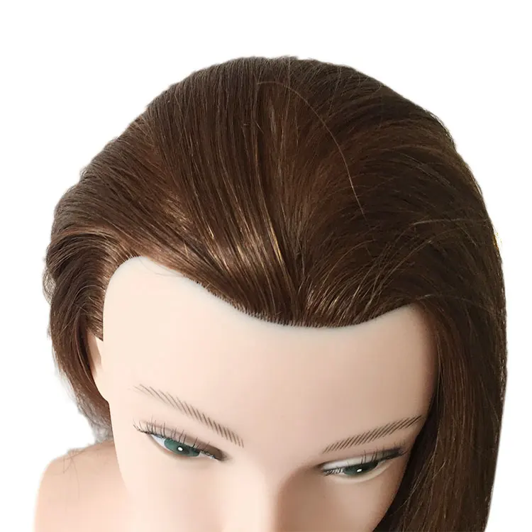 Real Human Hair Salon Practice Hairdresser Hair Cut Training Head Mannequin Dummy Doll Head With Shoulders