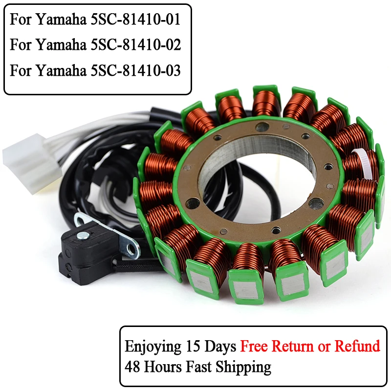 

Stator Coil For Yamaha XVS650 XVS650A XVS650AT XVS 650 650A 650AT V-Star V Star Drag Star Custom 5SC-81410-01 5SC-81410-02