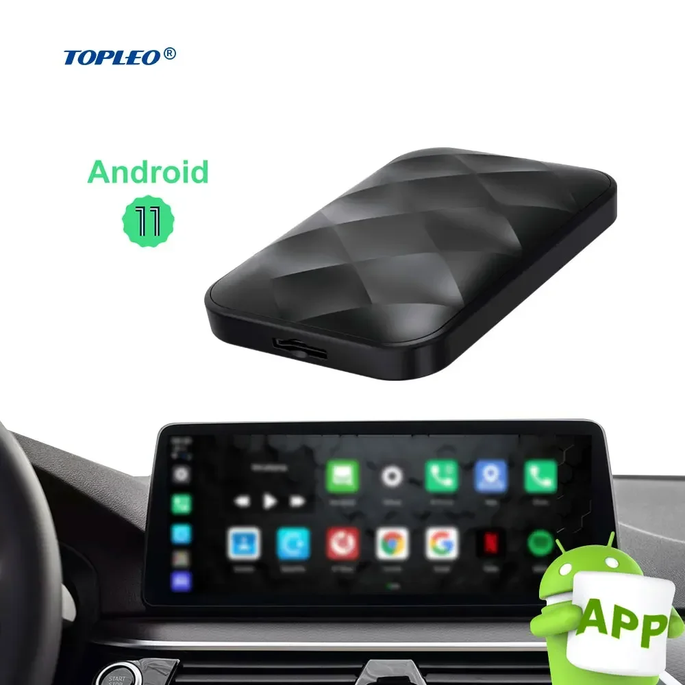 Hot Sale Topleo Android 12 13 Carplay AI BOX for Car Multimedia Screen Magic Android 11 Box Auto Wireless Adapter Ai Box Carplay