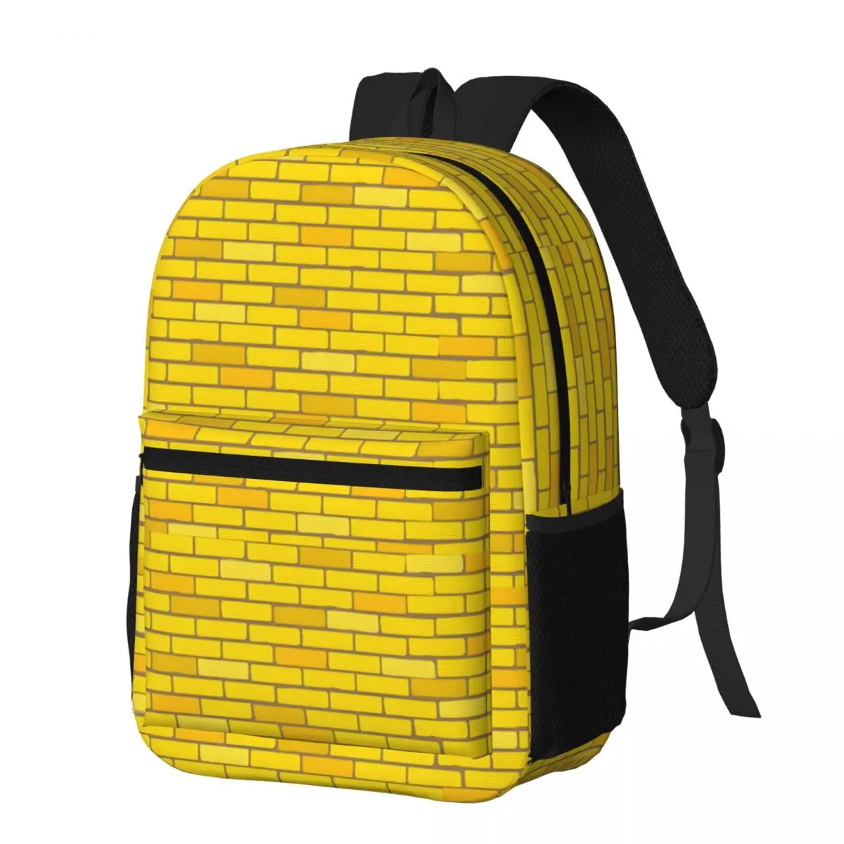 atinfor Yellow Brick Street Graphic Printing Women Backpack Female Laptop Student Bookbag School Bag for Teenage Girl Book Bag